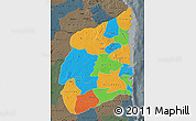 Political Map of Cabo Delgado, darken, semi-desaturated