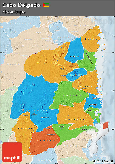 Political Map of Cabo Delgado, lighten