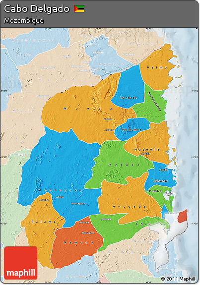 Political Map of Cabo Delgado, lighten