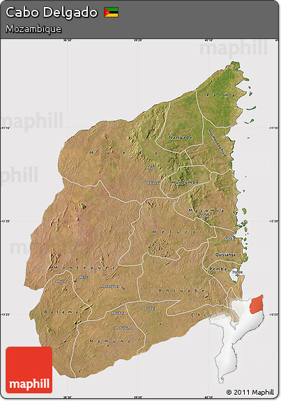 Satellite Map of Cabo Delgado, cropped outside