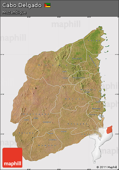 Satellite Map of Cabo Delgado, cropped outside
