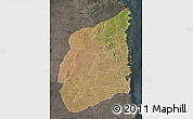 Satellite Map of Cabo Delgado, darken, semi-desaturated