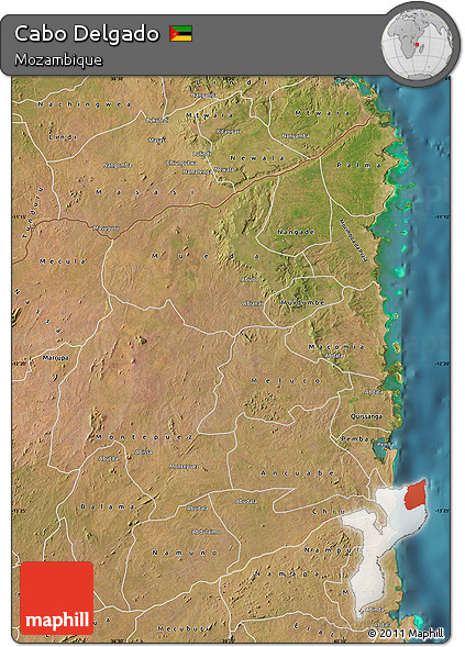 Satellite Map of Cabo Delgado