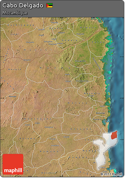 Satellite Map of Cabo Delgado
