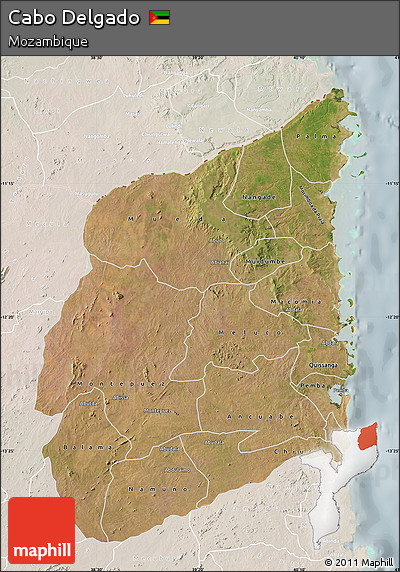 Satellite Map of Cabo Delgado, lighten