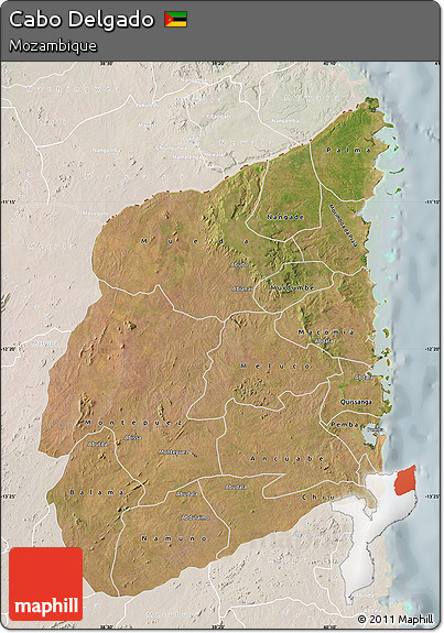 Satellite Map of Cabo Delgado, lighten
