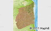 Satellite Map of Cabo Delgado, physical outside