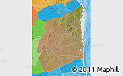 Satellite Map of Cabo Delgado, political shades outside