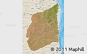 Satellite Map of Cabo Delgado, shaded relief outside