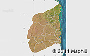 Satellite Map of Cabo Delgado, single color outside