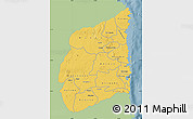 Savanna Style Map of Cabo Delgado, single color outside