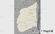 Shaded Relief Map of Cabo Delgado, darken, desaturated