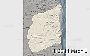 Shaded Relief Map of Cabo Delgado, darken, semi-desaturated