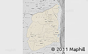 Shaded Relief Map of Cabo Delgado, desaturated