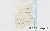 Shaded Relief Map of Cabo Delgado, lighten