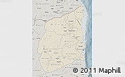 Shaded Relief Map of Cabo Delgado, semi-desaturated
