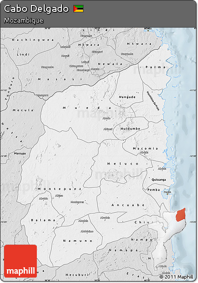 Silver Style Map of Cabo Delgado
