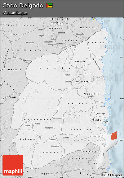 Silver Style Map of Cabo Delgado