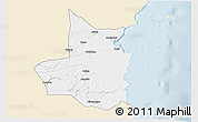 Classic Style 3D Map of Mocimboa da Praia, single color outside