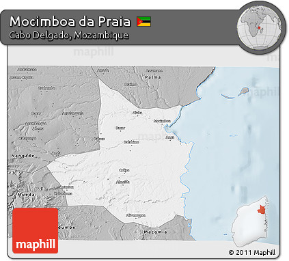 Gray 3D Map of Mocimboa Da Praia