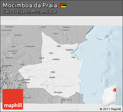 Gray 3D Map of Mocimboa Da Praia