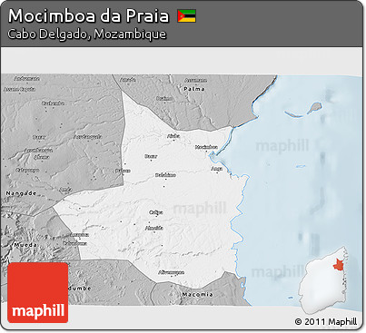 Gray 3D Map of Mocimboa Da Praia
