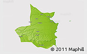 Physical 3D Map of Mocimboa da Praia, cropped outside