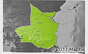 Physical 3D Map of Mocimboa da Praia, darken, desaturated
