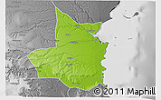 Physical 3D Map of Mocimboa da Praia, desaturated