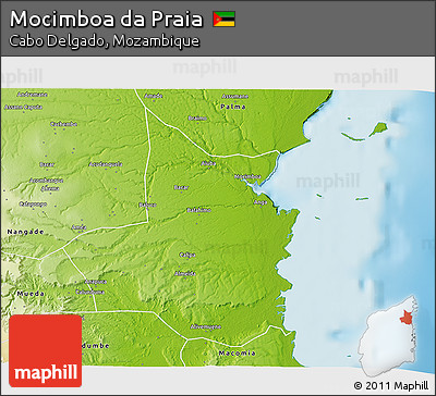 Physical 3D Map of Mocimboa Da Praia