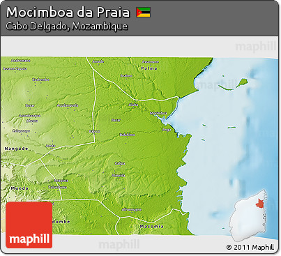 Physical 3D Map of Mocimboa Da Praia