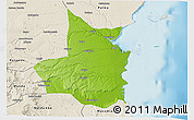 Physical 3D Map of Mocimboa da Praia, shaded relief outside