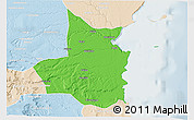 Political 3D Map of Mocimboa da Praia, lighten