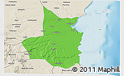 Political 3D Map of Mocimboa da Praia, shaded relief outside