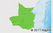 Political 3D Map of Mocimboa da Praia, single color outside