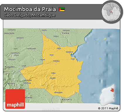 Savanna Style 3D Map of Mocimboa Da Praia