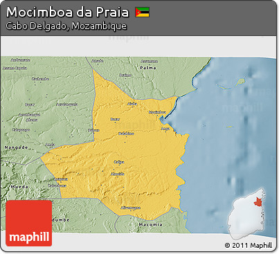 Savanna Style 3D Map of Mocimboa Da Praia
