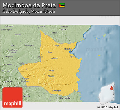 Savanna Style 3D Map of Mocimboa Da Praia