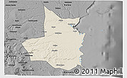 Shaded Relief 3D Map of Mocimboa da Praia, darken, desaturated