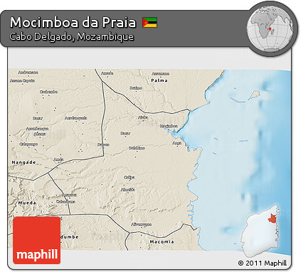 Shaded Relief 3D Map of Mocimboa Da Praia