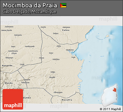 Shaded Relief 3D Map of Mocimboa Da Praia