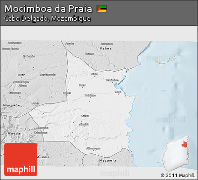 Silver Style 3D Map of Mocimboa Da Praia