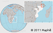 Gray Location Map of Mocimboa da Praia, highlighted country, within the entire country