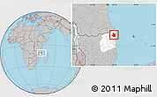 Gray Location Map of Mocimboa da Praia, highlighted parent region