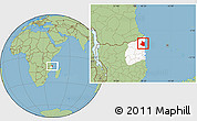 Savanna Style Location Map of Mocimboa da Praia, highlighted parent region