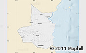 Classic Style Map of Mocimboa da Praia, single color outside
