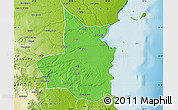 Political Map of Mocimboa da Praia, physical outside