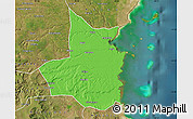 Political Map of Mocimboa da Praia, satellite outside