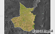 Satellite Map of Mocimboa da Praia, darken, desaturated