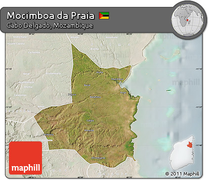 Satellite Map of Mocimboa Da Praia, lighten